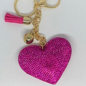 Love Heart Keychain for Bags - Hot Pink